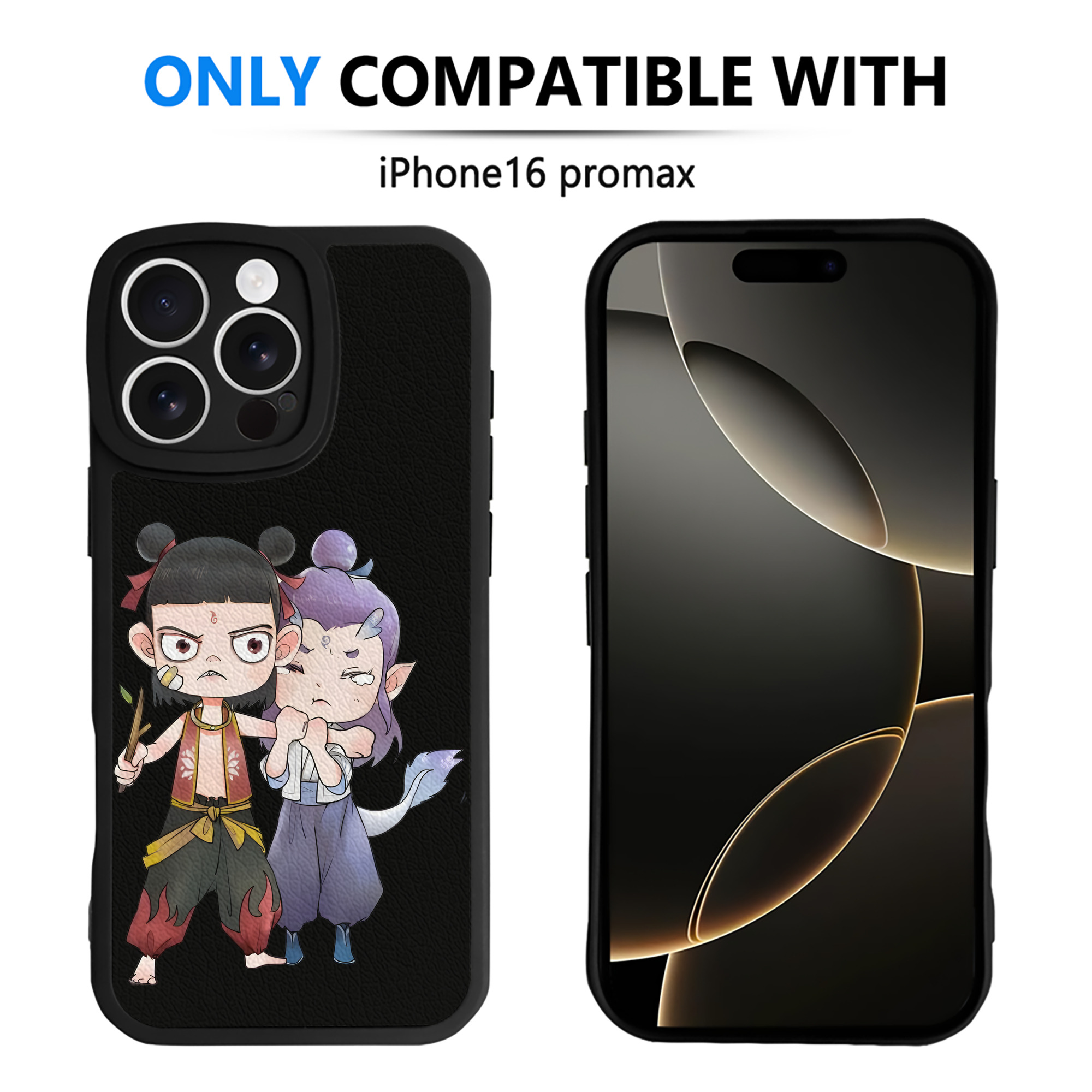 （画像用） Ne Zha 2 ナタ 魔童の大暴れ 【iPhone 16シリーズ対応】シリコンスマホケース（レザー調） 材質：シリコン